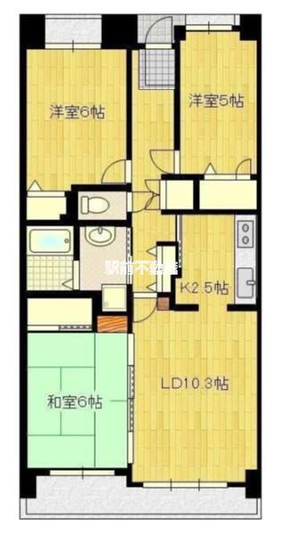 エスプラッツ白山(3LDK/6階)の間取り写真