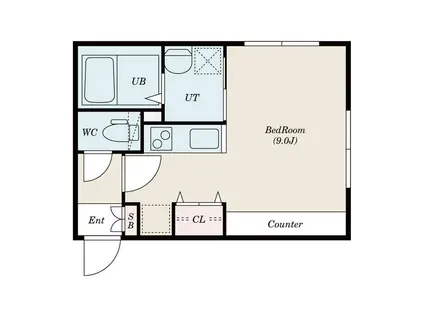 LUXY南郷(1K/1階)の間取り写真