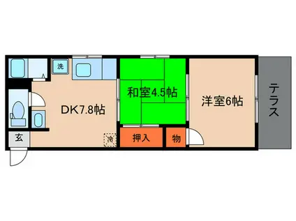 和田ハイツ(2DK/1階)の間取り写真