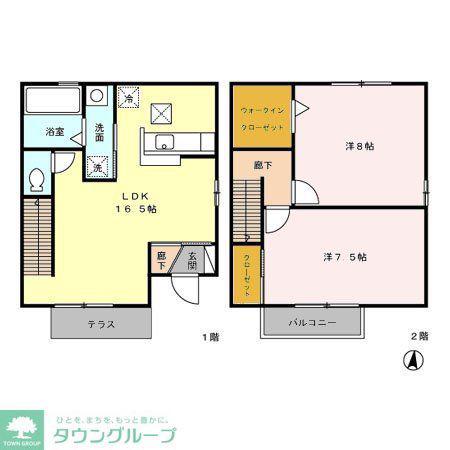 ルミナーレ(2LDK/2階)の間取り写真