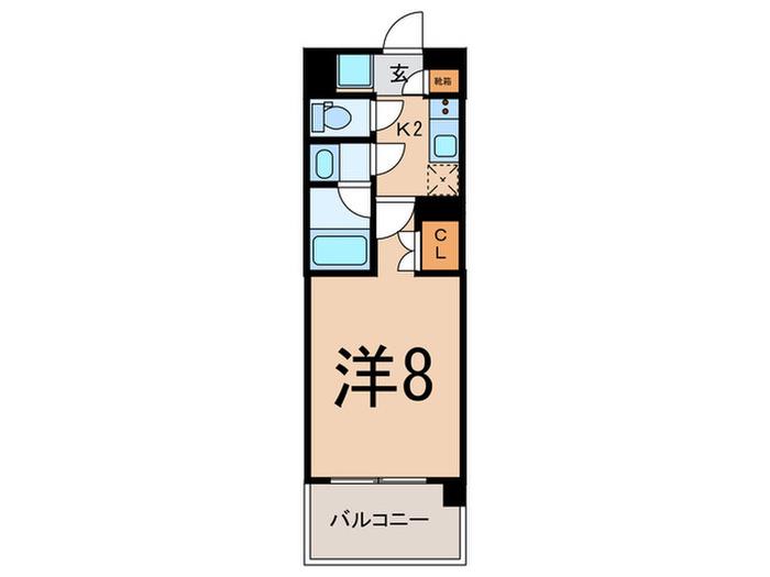 BLUROCK東神奈川(1K/5階)の間取り写真