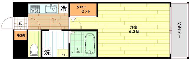 JMFレジデンス桜ノ宮(1K/9階)の間取り写真
