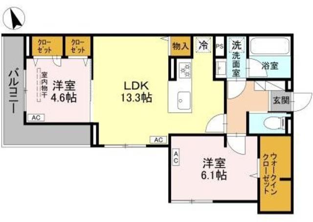 クレール(2LDK/3階)の間取り写真