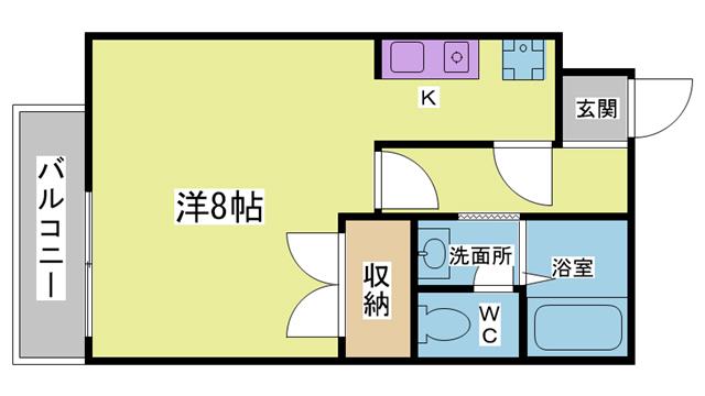 ハイツスズラン(1K/1階)の間取り写真