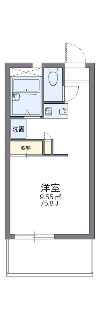 レオパレスたかがき(1K/1階)の間取り写真