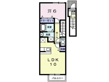 ルーナ ルーチェ II(1LDK/2階)の間取り写真