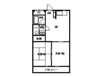鳩ヶ谷マンション(2DK/2階)の間取り写真
