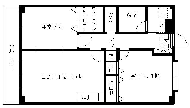 クロスロード(2LDK/2階)の間取り写真