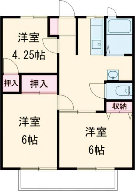 宇高前パナハイツ(3K/2階)の間取り写真