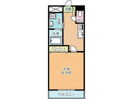 UNLIEU・APAISE(1K/2階)の間取り写真