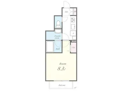 グランコート山王(1K/1階)の間取り写真