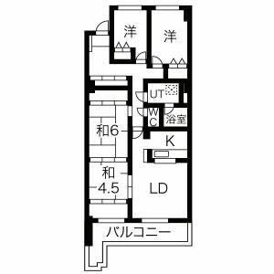 エスカーラ猪子石(4LDK/4階)の間取り写真