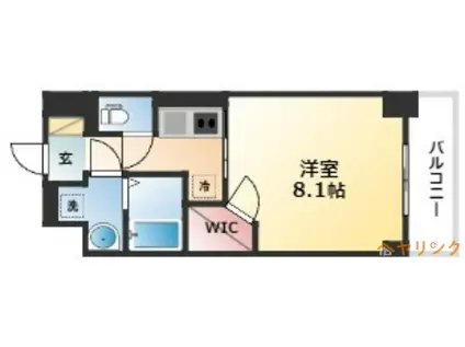 S-RESIDENCE上飯田ウエスト(1K/11階)の間取り写真