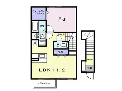 パークハイグランドVI(1LDK/2階)の間取り写真