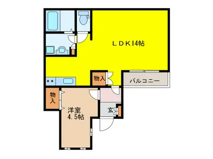 M-III(1LDK/1階)の間取り写真