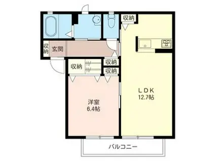 BLUE LAGOON(1LDK/1階)の間取り写真