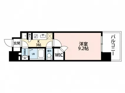 ロアール並木通(1K/8階)の間取り写真