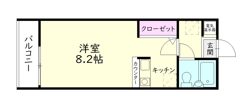 ニチレオZ(ワンルーム/4階)の間取り写真