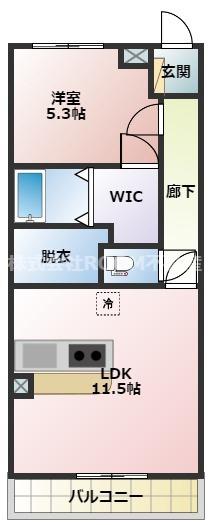 ミライデイズ三股(1LDK/3階)の間取り写真