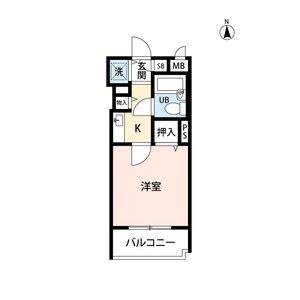 シティフラット千種I(1K/3階)の間取り写真