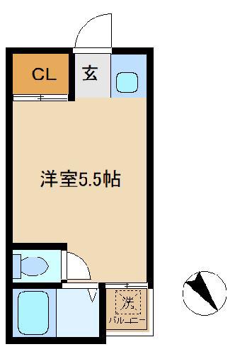 恵比寿セントラル(ワンルーム/1階)の間取り写真