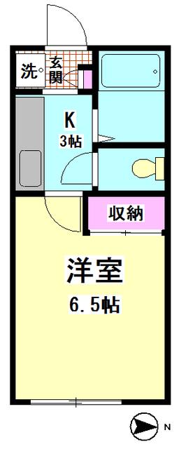 レステージ敬和(1K/1階)の間取り写真
