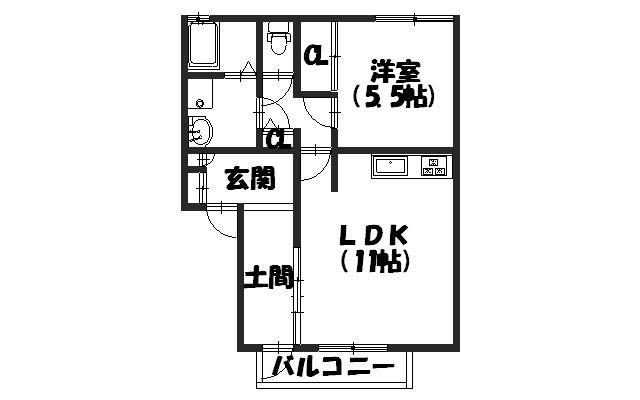 アリヴィオ清涼 A棟(1LDK/1階)の間取り写真