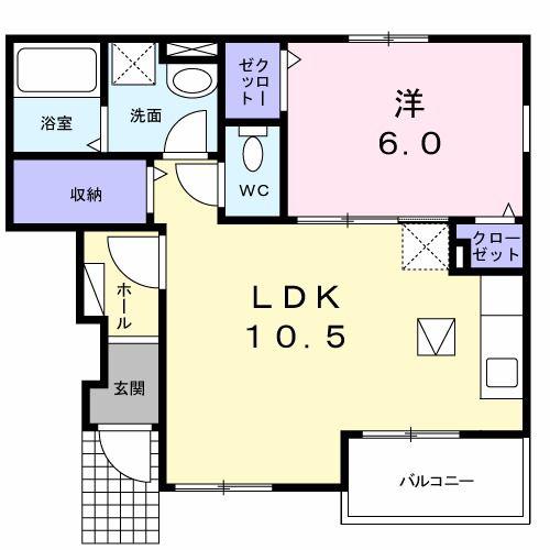 K・T ANGEIII(1LDK/1階)の間取り写真