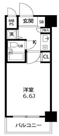 菱和パレス南大井(1K/10階)の間取り写真