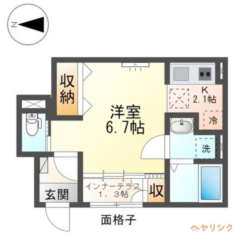 ウィステリア(ワンルーム/1階)の間取り写真