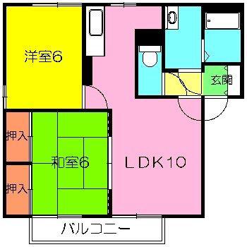 エミネンスSAKAI(2LDK/1階)の間取り写真