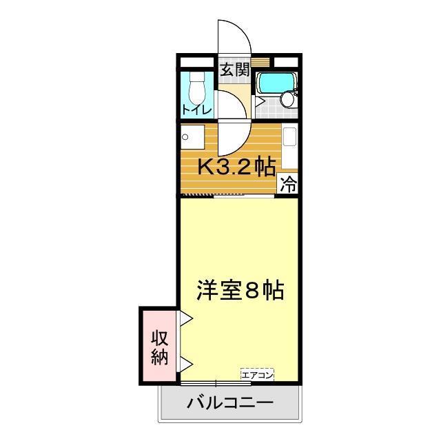 WEALTH新下関(1K/3階)の間取り写真