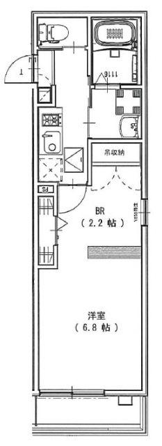 FAIR世田谷桜(1K/1階)の間取り写真