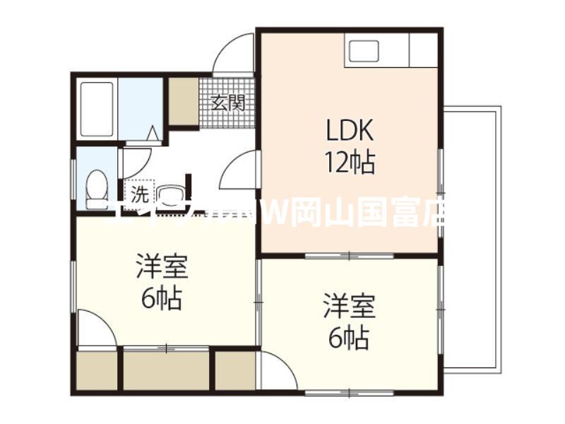 ソラリス(2LDK/1階)の間取り写真
