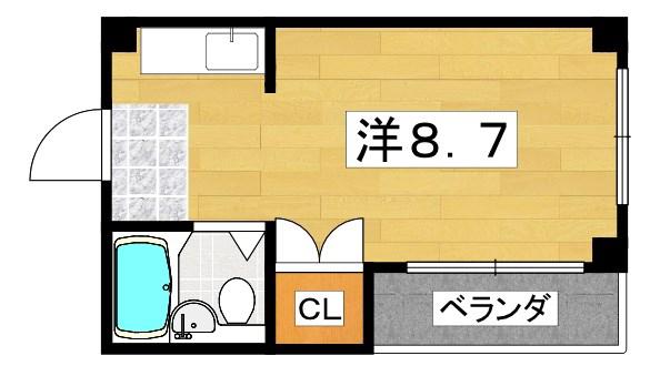 パーソナル18番館(ワンルーム/2階)の間取り写真