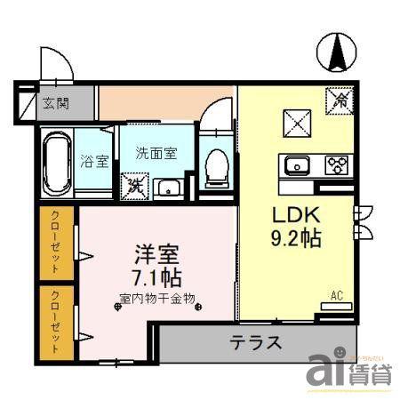 フレラウム(1LDK/3階)の間取り写真