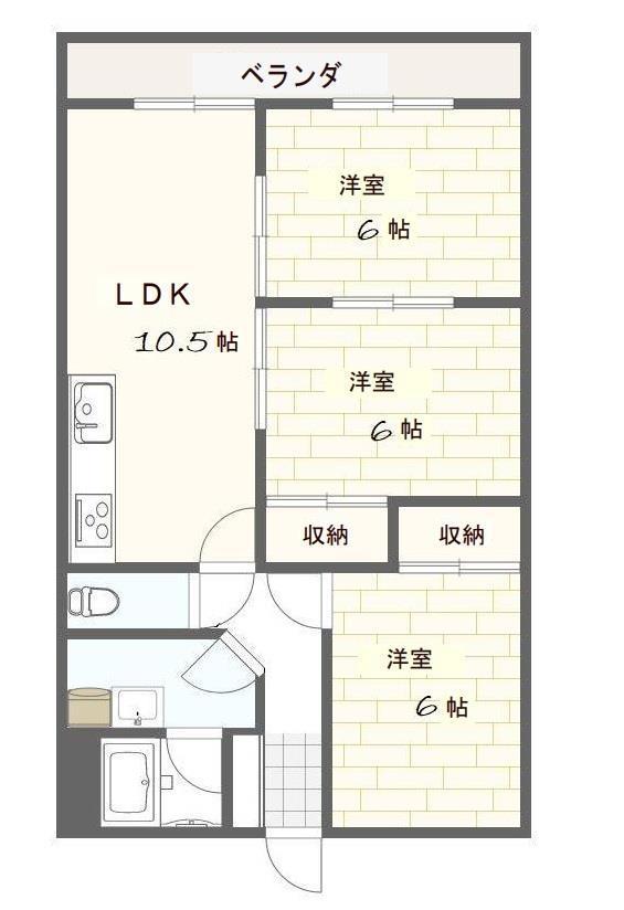 ロイヤルトーク(3LDK/2階)の間取り写真