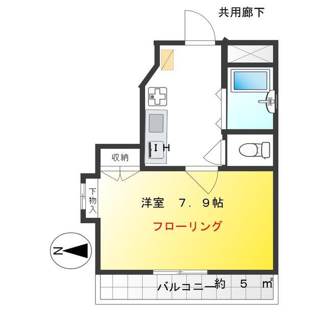KSビル(1K/2階)の間取り写真