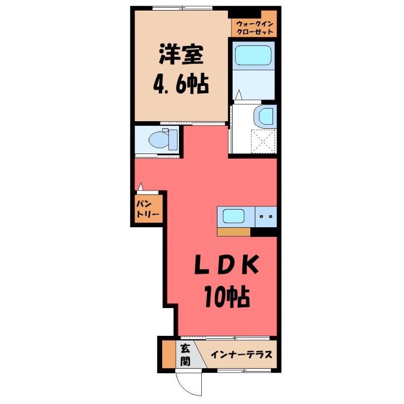 リアン・IV(1LDK/1階)の間取り写真
