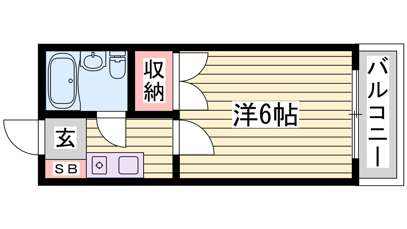 Uマンション(ワンルーム/1階)の間取り写真