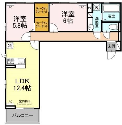 ミルキー住吉(2LDK/2階)の間取り写真