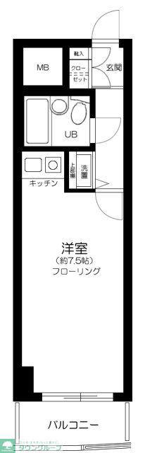 フロント新代田(ワンルーム/4階)の間取り写真