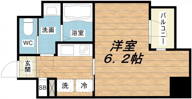 ARTIZA森ノ宮D.C(1K/5階)の間取り写真