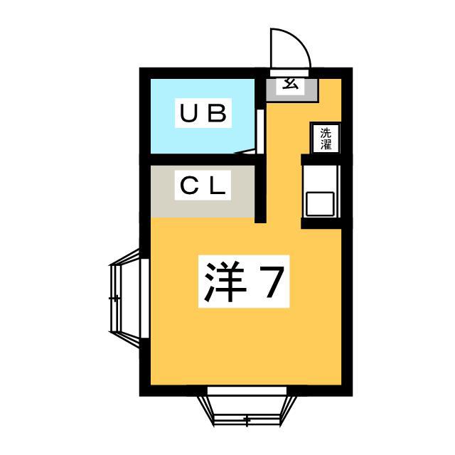 エルクエント(ワンルーム/2階)の間取り写真