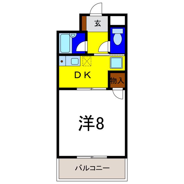 パールメゾン松茂(1DK/5階)の間取り写真
