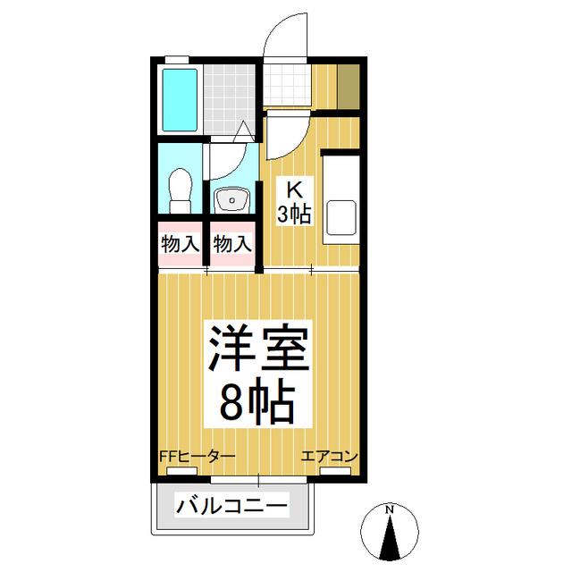 アネーロ和田(1K/2階)の間取り写真