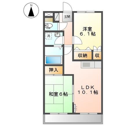 オリオンパレス(2LDK/2階)の間取り写真