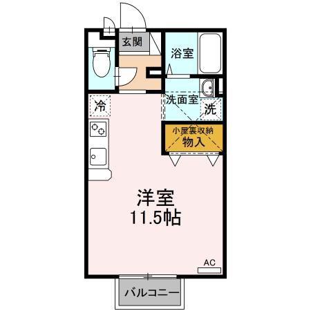 メゾンモナリエ(ワンルーム/2階)の間取り写真