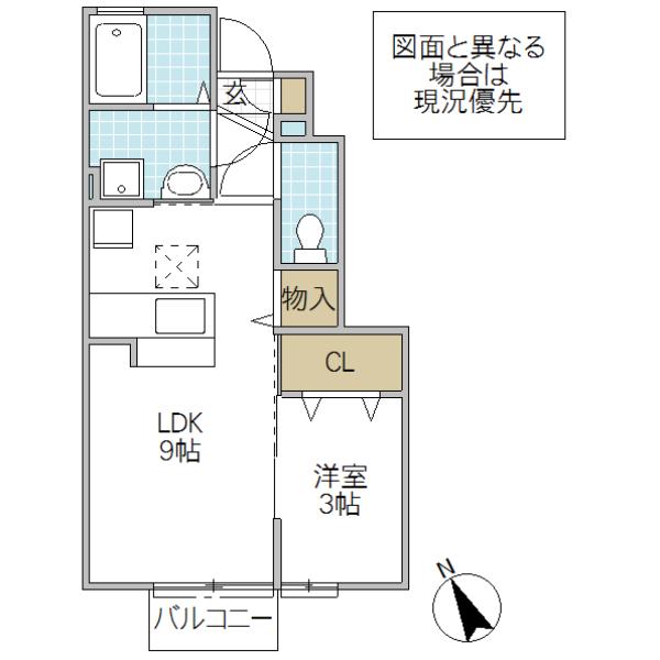 SPRING COURT(1LDK/1階)の間取り写真