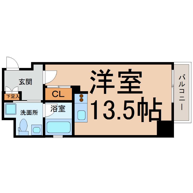 アーデン東別院(ワンルーム/8階)の間取り写真